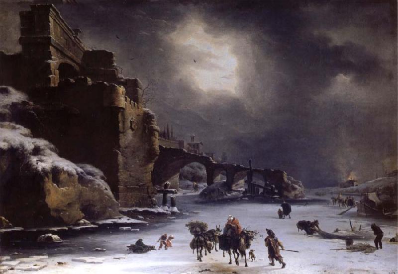 Rembrandt Harmensz Van Rijn City wall in the winter oil painting picture